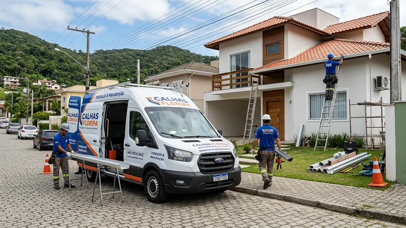 Empresa especializada em calhas na Grande Florianópolis com frota e equipe