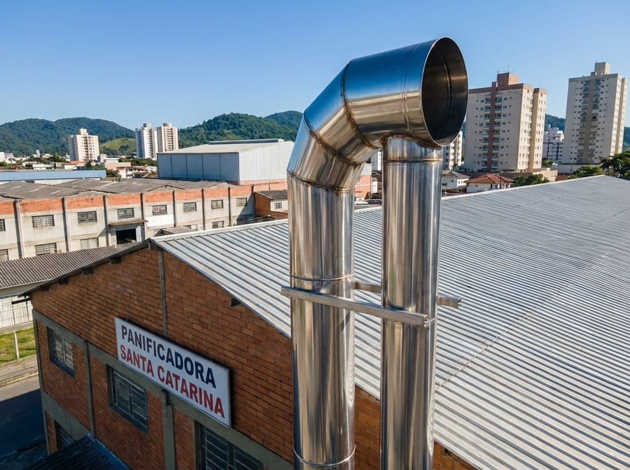Chaminé em inox para padaria, Kobrasol, São José